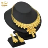 Fashion Dubai 24K Gold Color Jewelry Set for Women Nigeria Wedding Necklace Earrings Bracelet Ring Bridal Jewellry Accessories - Image 11