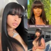 34 Inch 3X1 Middle Part Lace Wig Straight Human Hair Wigs With Bangs Brazilian Full Machine Made 100% Human Hair Wigs For Women - Image 5