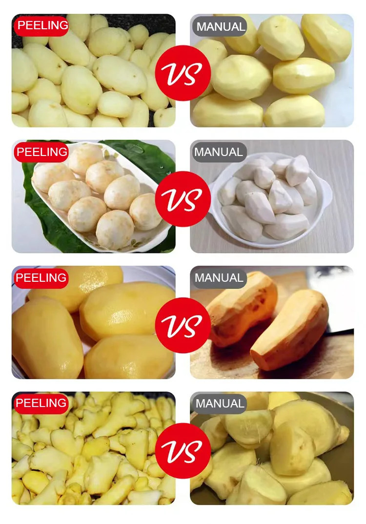 Industry Fully Automatic Electric Potato Chip Making Quick Peeling Potato Peeler Washing Cleaning Machine Easy Operation - Image 15