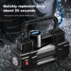 12V 150PSI Mini Air Compressor Dual Cylinder Heavy Duty Tire Inflator with LED Light Car Electric Air Pump Auto Inflatable Pump - Image 3