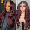 13x6 Burgundy Body Wave Lace Front Human Hair Wigs for Black Women 99J Red Lace Frontal Wigs 13x4 Transparent Lace Front Wig - Image 8