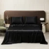 Washable Ice Silk Mattress Protector Dustproof Sheet Bedding Bed Linen Luxury Silky Champagne Flat Sheet (Without pillowcase) - Image 4
