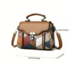 Women's Retro Rhombus Pattern Shoulder Crossbody Bag Adjustable Shoulder Strap Zipper Closure, Multi-Color Options for Daily Use - Image 4