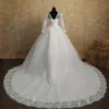 Y&M V Neck Full Sleeve Customized Plus Size Vestido De Noiva 2025 Wedding Dress Long Train or Floor Appliqe Bridal Tulle Mariage - Image 10