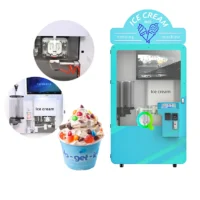 Smart Automatic Coin Operated Ice Cream Vending Machine Robot With Credit Card Payment System For Frozen Soft Ice Cream Machine