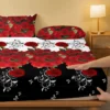 1 Simple modern Plant Flower Butterfly printed matte Fitted Sheet, bedroom printed bed cover, bedding (excluding pillowcases) - Image 3