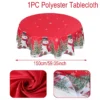 Christmas Polyester Round Tablecloth 2025 Merry Christmas Decoration For Home Xmas Gift Navidad New Year 2026 Dining Table Cover - Image 7