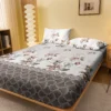 1 Simple modern Plant Flower printed matte Fitted Sheet, bedroom printed bed cover, bedding (excluding pillowcases) - Image 7