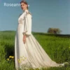 Customized Muslim Retro High Collar A-line Wedding Dresses Ruffle Satin Draped Pleat Ribbon Full Bride Dresses robe de mariée - Image 5