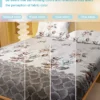 1 Simple modern Plant Flower printed matte Fitted Sheet, bedroom printed bed cover, bedding (excluding pillowcases) - Image 4
