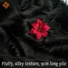 9cm BLACK Mohair Long Pile Faux Fur Fabric Perfect for Fursuit, Cosplay Costume, Photo Prop, Trim, Throw Pillow, Crafts 25x45cm - Image 3