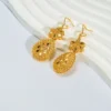 24K Gold Dubai Jewelry Sets Gifts Dubai India Style Gold Color Necklace Earring Set Plated Big African Bridal Jewelry Sets Women - Image 2