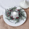 Christmas Candlestick Wreath Artificial Flowers Candle Ring Xmas New Year Table Decoration Candle Holder Garland - Image 9