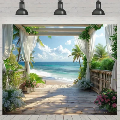 Landscape Window Scene Tapestry Wall Hanging,Perfect for Spring and Summer Decor Party,Birthday,and General Decor Supplies