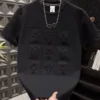 2025 summer new men's versatile heavy industry letter steel print short sleeve t-shirt fashion casual crew neck pullover top - Image 4