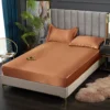 New Satin Fitted Sheet European Style Rayon Mattress Cover Elastic Band Bed Sheet King 140x200 160x200 No Pillowcase Beddings - Image 16