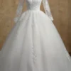 Y&M V Neck Full Sleeve Customized Plus Size Vestido De Noiva 2025 Wedding Dress Long Train or Floor Appliqe Bridal Tulle Mariage - Image 11