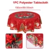 Christmas Polyester Round Tablecloth 2025 Merry Christmas Decoration For Home Xmas Gift Navidad New Year 2026 Dining Table Cover - Image 11