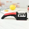 Kitchen 4Segment Knife Sharpener Household Multi-Functional Hand-Held Three-Purpose Black Sharpening Stone - Image 2