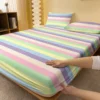1 Rainbow Bridge Pattern Matte Fitted Sheet, Bedroom Printed Bedcover, Bedding Supplies (excluding pillowcases) - Image 2