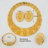 Dubai Big Jewelry Set Design for Women Wedding Bride Necklace Brazili Gold Plated Collor Earrings Bracelet Ring for Party Gift - Image 13
