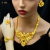 Fashion Dubai 24K Gold Color Jewelry Set for Women Nigeria Wedding Necklace Earrings Bracelet Ring Bridal Jewellry Accessories - Image 6