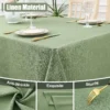 Olanly Waterproof Wipeable Fabric Tablecloth Washable Table Cover For Kitchen Dining Rectangle Tablecloth Faux Linen Table Cloth - Image 2