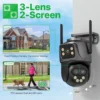 6K 9MP HD IP Camera Outdoor Three-Lens External WiFi Camera 4K/2K Dual Screen Security PTZ Cam Auto Tracking Surveillance iCSee - Image 2