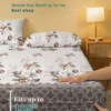 1 Simple modern Plant Flower printed matte Fitted Sheet, bedroom printed bed cover, bedding (excluding pillowcases) - Image 3