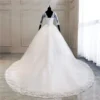 Y&M V Neck Full Sleeve Customized Plus Size Vestido De Noiva 2025 Wedding Dress Long Train or Floor Appliqe Bridal Tulle Mariage - Image 13