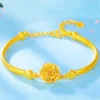 Real Gold 18 KT Color Rose Bracelet for Women Girlfriend Mother Engagement Birthday Mother's Day Valentine's Day Jewelry Gifts - Image 5