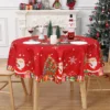 Christmas Polyester Round Tablecloth 2025 Merry Christmas Decoration For Home Xmas Gift Navidad New Year 2026 Dining Table Cover - Image 5