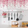 Pink Flower Wall Stickers for Living Room Bedroom Background Wall Decor Girls Room Daughter Room Wall Decal Kitchen Wallpaper - Image 2