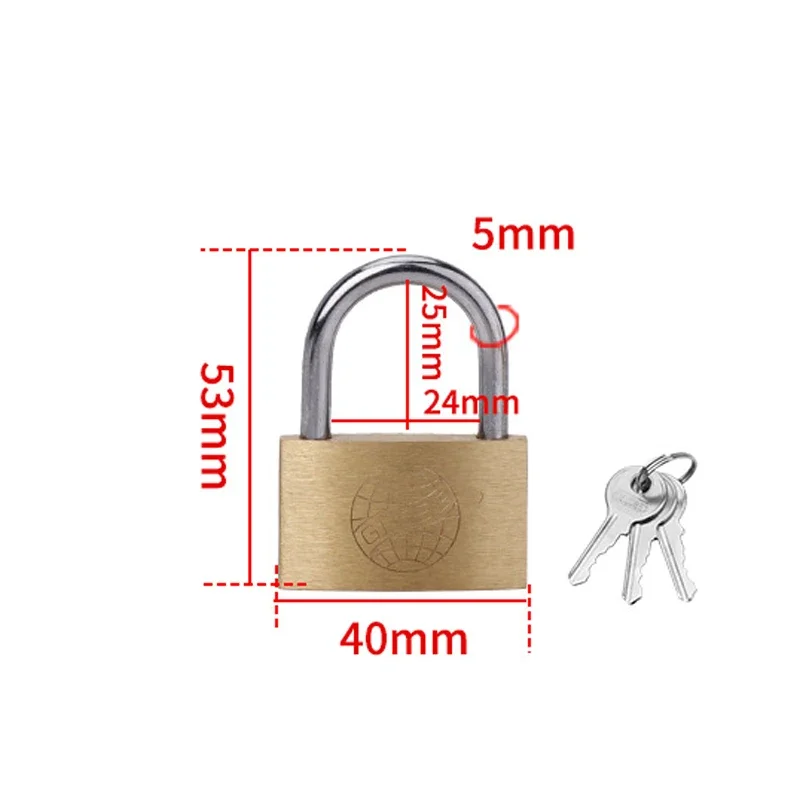 Copper Padlock Small Locks for Luggage Case Locker Home Improvement Hardware 20mm 25mm 30mm 40mm 50mm Include 3Keys - Image 8