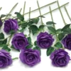 12 PCS Artificial Flowers Roses Silk Flowers Fake Long Stem Artificial Black Roses for Home Party Halloween Decorations - Image 13