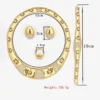 Dubai Gold Color Jewelry Set For Women Quality 18K Gold Plated Fashion Set Jewelry Necklace Earrings Ring Bracelet Free Shipping - Image 2