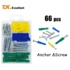 [:en]Plastic Self Drilling Ribbed Drywall and Wall Anchors with Screws Kit,66 Piece Wall Plug Anchor Expansion Bolt Pipe Column[:ar]Plastic Self Drilling Ribbed Drywall and Wall Anchors with Screws Kit,66 Piece Wall Plug Anchor Expansion Bolt Pipe Column[:] - Image 2