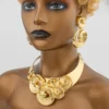 Dubai Big Jewelry Set Design for Women Wedding Bride Necklace Brazili Gold Plated Collor Earrings Bracelet Ring for Party Gift - Image 6