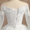 Real video Ball Gown Off Shoulder Wedding Dresses Full Sleeve Sweetheart Lace Appliqus Bead Wedding Dresses For Women 2024 New - Image 6