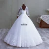 Customized Fashion Elegant Lace Long Sleeve Wedding Dress Floor or Train Real Gown V Neck Beautiful Plus Size Vestido De Noiva - Image 10