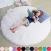 100/120/140/160 Round Rug Fluffy Soft Area Rugs for Kids Girls Room Princess Castle Plush Shag Carpet Cute Circle Bedroom Decor - Image 11
