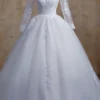 Y&M V Neck Full Sleeve Customized Plus Size Vestido De Noiva 2025 Wedding Dress Long Train or Floor Appliqe Bridal Tulle Mariage - Image 12