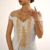 Exquisite Copper Golden plated for Weddings or festivals with Necklace Earrings Bracelet and Ring Women Jewelry Set - Image 2