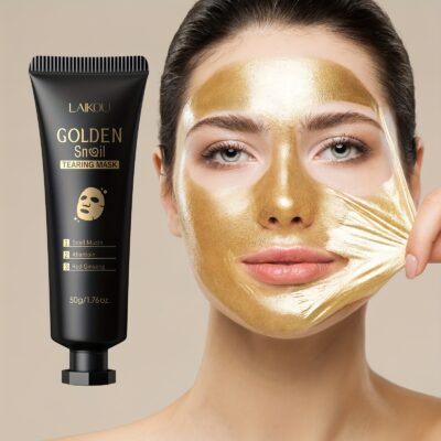 1pc/2pcs LAIKOU Golden Snell Brightening Facial -Off Mask - Formaldehyde-Free with Glycerin, Hypoallergenic Exfoliating Mask for All Light Beige Types, 50g/1.76oz, Unisex Skincare Gift for Holidays & Birthdays, Facial Light Beige Care, Special Occasion Sk