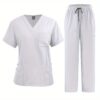 [:en]Ultra Quick-Dry V-Neck Scrub with Double-Layer Pockets for Doctors - ComfortMax, Ideal for Busy Shifts, Pink, Professional Medical Uniform, Scrubs for Adults[:ar]Ultra Quick-Dry V-Neck Scrub with Double-Layer Pockets for Doctors - ComfortMax, Ideal for Busy Shifts, Pink, Professional Medical Uniform, Scrubs for Adults[:] - Image 24