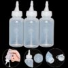 3pcs 100ml pointed beaked bottle, color mixing, color painting, pigment packaging, sand painting, medicine solution, extrusion plastic bottle, drip glue, small oil pot, dispensing bottle - Image 3