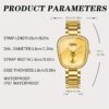 BINBOND Women's Elegant Golden-Tone Quartz Watch - Minimalist Luxury wristwatch with Stainless Steel case & band, Everyday & Formal watches for Women, Affordable Luxury Timepiece, Bling Watches - Image 5
