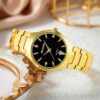 2pcs Couple Quartz Watch Set, Women'S and Men'S Stainless Steel Strap, Zinc Alloy Case, Pointer Display, Quartz Movement, Non-rechargeable Button Battery, with Valentine'S Day Gift and Holiday Gift - Image 3