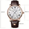 POEDAGAR waterproof and shockproof calendar leather quartz watch fashion students Korean version of young Swiss men's wristwatches wholesale. - Image 2