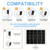 8W Solar Panel for Security Cameras/Trail Cameras/Smart Doorbells- Outdoor Solar Charger with Micro USB& USB-C Ports for 5V Rechargeable Battery Cameras, Wildlife Monitors, RV Sensors- IP65, 360° Adjustable Mount, 298.7cm Cable - Image 8